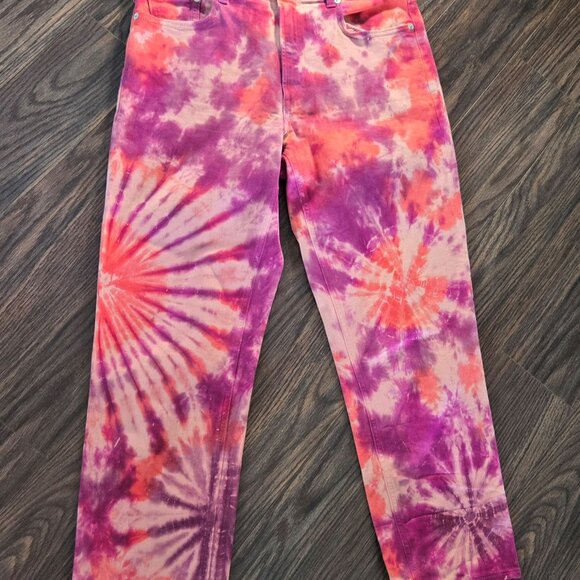GAP "Cheeky Straight" Tie Dye Boho/Hippie Chic Cotton Jeans NWOT/SIZE 30R - Picture 3 of 7